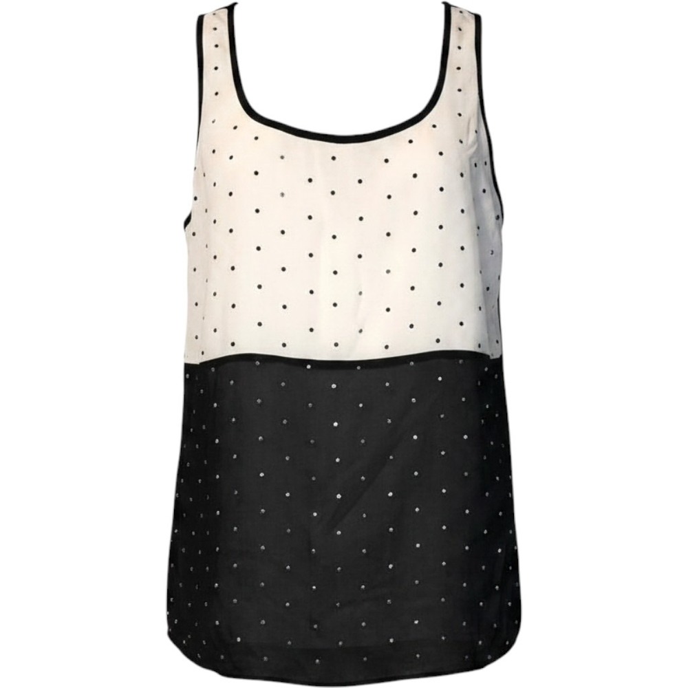 Express‎ Polka Dot Tank Top Sleeveless Black White Casual S